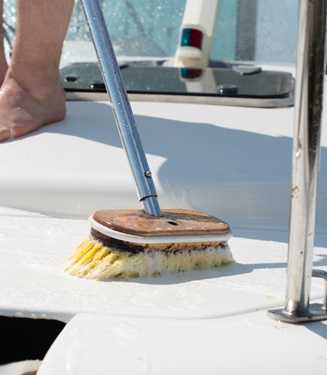 Cleaning a Boat